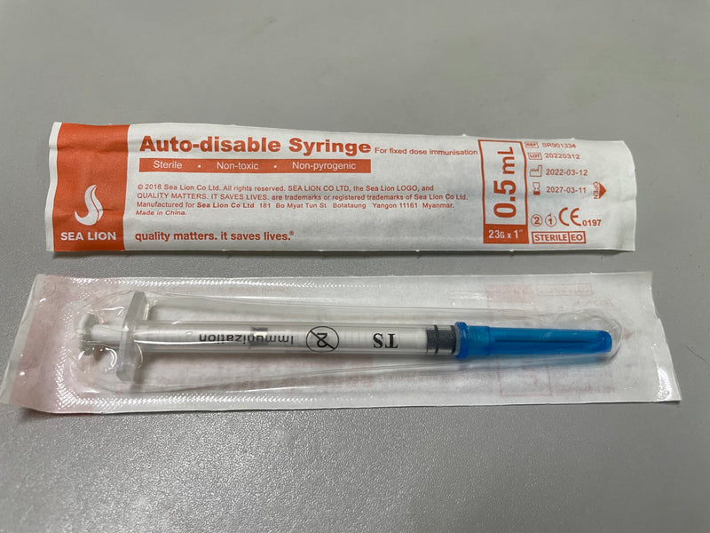 Sea Lion Auto-Disable Syringe for Fixed Dose Immunisation