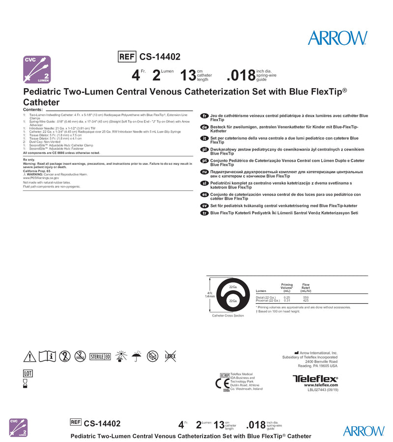 Arrow Central Venous Catheterization Set with Blue FlexTip® Catheter